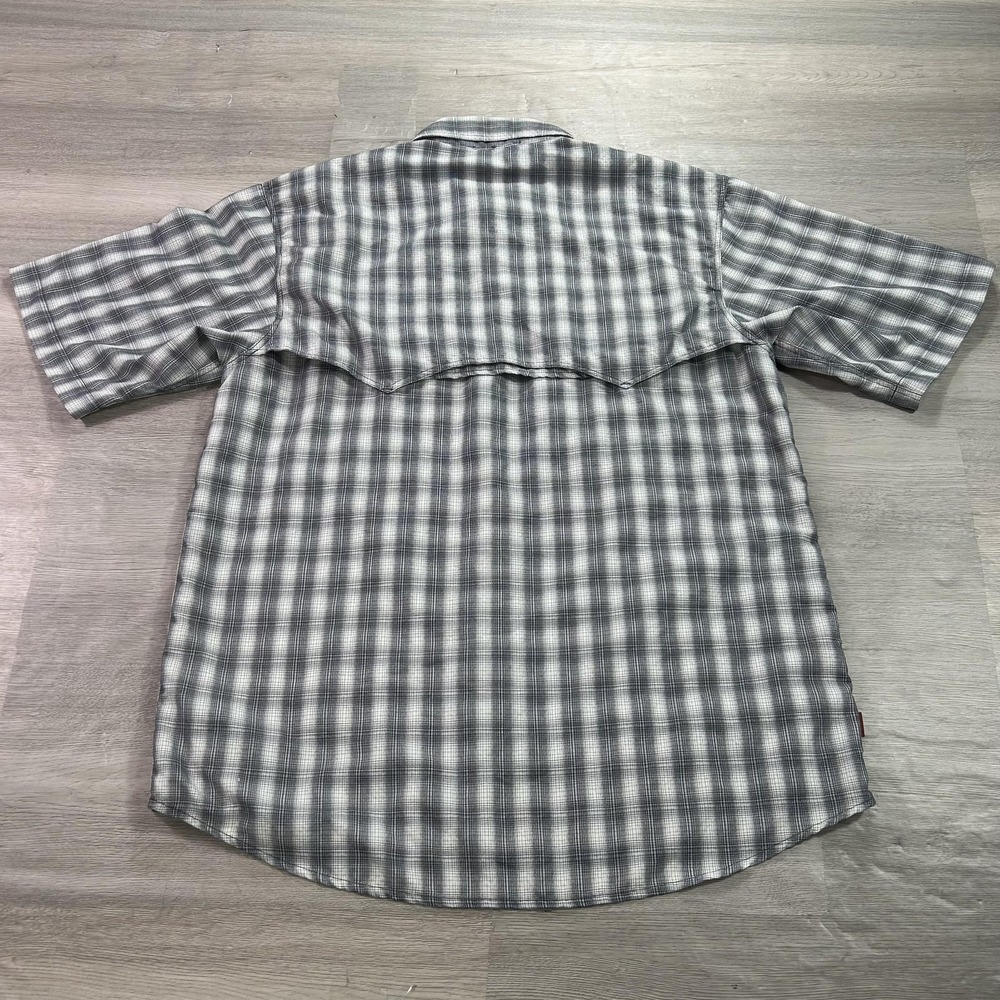 Simms Sierra Nevada Shirt Mens Small Gray Plaid Short Sleeve Fishing Vented - Picture 2 of 10